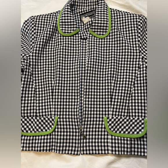 Vintage Black & White Peter Pan Collar Jacket & Knee-Length Skirt Set Sz4 - Picture 14 of 14